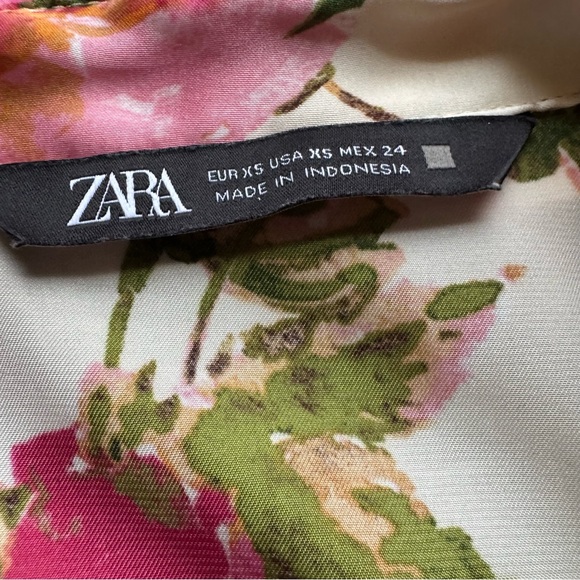 Zara Satin Effect Floral Print Shirt - Picture 9 of 15